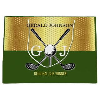 Minimalist Custom Elegant Golf Monogram Large Gift Bag