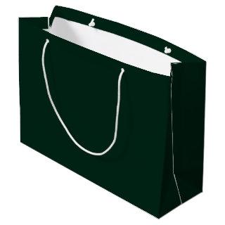 Minimalist dark pine green solid plain elegant large gift bag