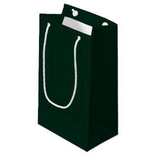 Minimalist dark pine green solid plain elegant small gift bag
