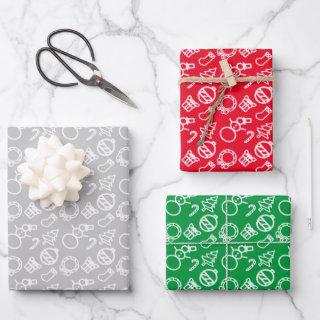 Minimalist Doodle Style Christmas Items Outlines  Sheets