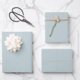 Minimalist dusty blue solid plain elegant gift  sheets