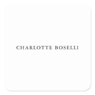 Minimalist Elegant Classical Professional Simple Square Sticker