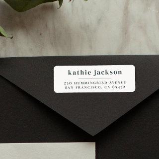 Minimalist Elegant Dark Teal Blue Return Address Label