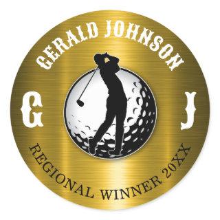 Minimalist Elegant Golf Design Classic Round Stick Classic Round Sticker