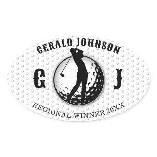 Minimalist Elegant Golf Design Oval Sticker