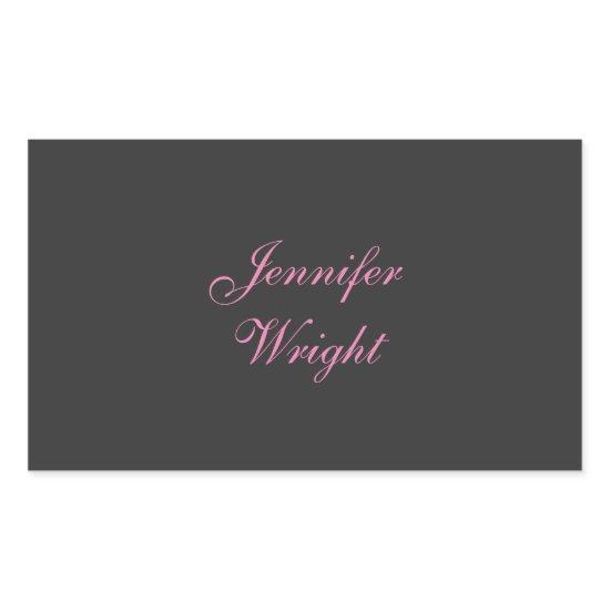 Minimalist elegant modern grey pink feminine rectangular sticker