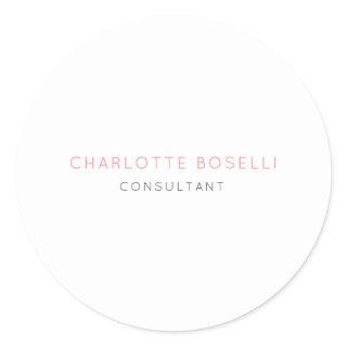 Minimalist Elegant Professional Classic Round Sticker