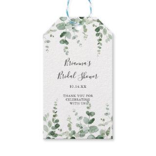 Minimalist Green Eucalyptus Bridal Shower  Gift Tags