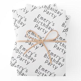 Minimalist Neutral With Name Happy Birthday  Sheets