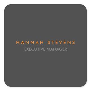 Minimalist Plain Grey Professional Modern Square Sticker