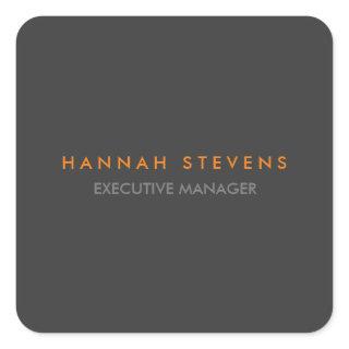 Minimalist Plain Grey Professional Modern Square Sticker