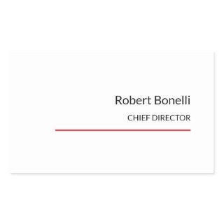 Minimalist Plain Red White Modern Standard Size Rectangular Sticker