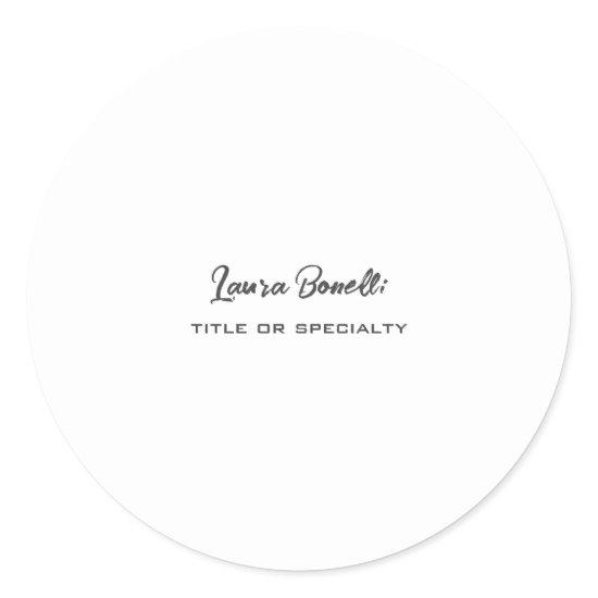 Minimalist Professional Modern Classic Round Sticker