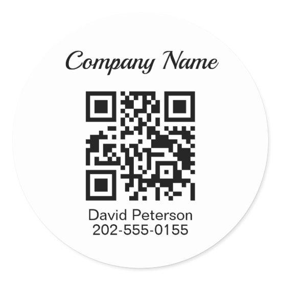Minimalist QR Code Business Classic Round Sticker