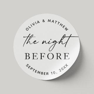 Minimalist Rehearsal Dinner | Night Before Script Classic Round Sticker