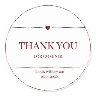 Minimalist Rust Earthy Tones Colors Thank You  Classic Round Sticker