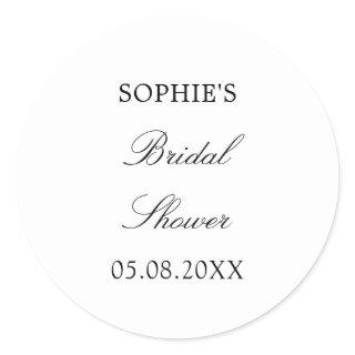 Minimalist Script Bridal Shower Classic Round Sticker