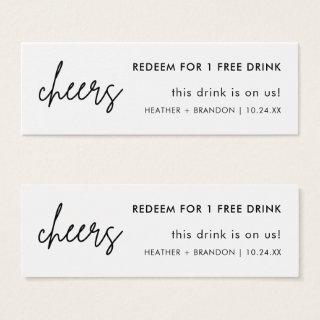 Minimalist Simple Wedding Drink Ticket Cards