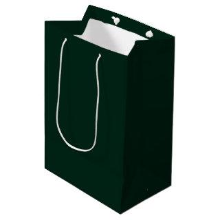 Minimalist Solid Plain Pine Green  Medium Gift Bag