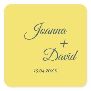 Minimalist Style | Calligraphy Font Wedding Square Sticker