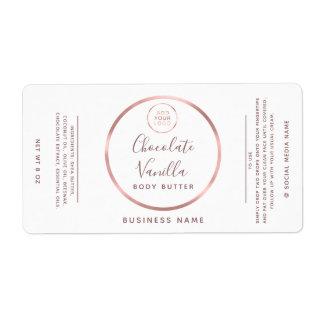 Minimalist typography circle rose gold frame logo label