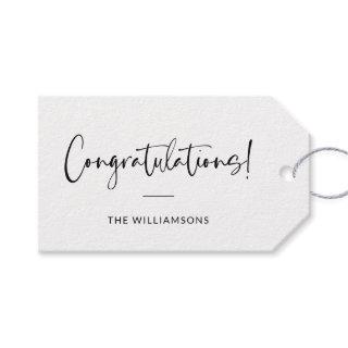Minimalist Typography Personalized Congratulations Gift Tags