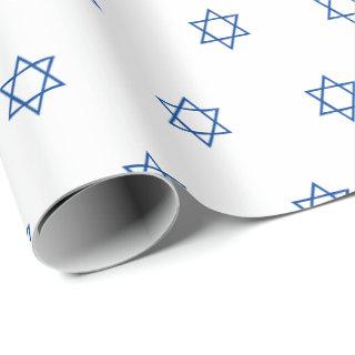 Minimalist white blue Magen David pattern Hanukkah