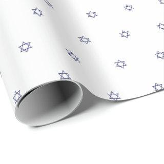 Minimalist white navy blue Star of David elegant