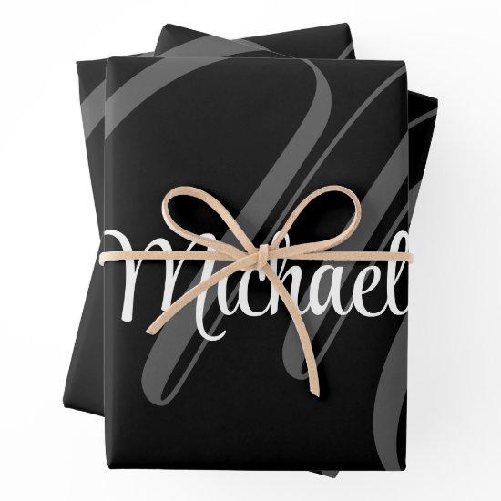 Minimalistic modern monogram initial name  sheets