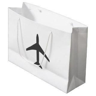 Minimalistic Plane Airplane Aviation Fly Large Gift Bag