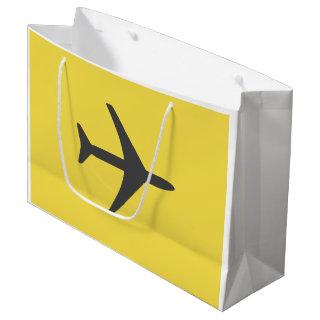 Minimalistic Plane Airplane Aviation Fly Large Gift Bag