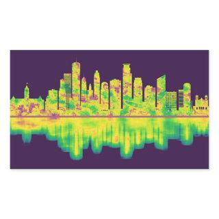 Minneapolis Minnesota Skyline Rectangular Sticker