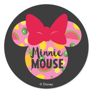 Minnie | Minnie Tropical Logo Classic Round Sticker