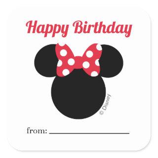 Minnie Mouse | A Gift From - Birthday Square Sticker