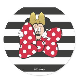 Minnie Mouse | Bow Tie Classic Round Sticker