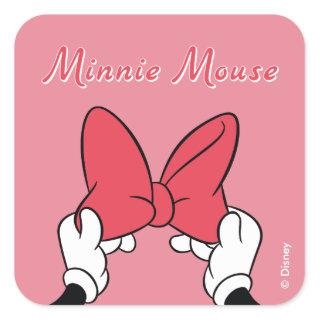 Minnie Mouse Bow with Rainbow Square Sticker