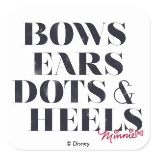 Minnie Mouse | Bows Ears Dots & Heels Square Sticker