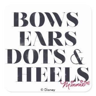 Minnie Mouse | Bows Ears Dots & Heels Square Sticker