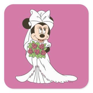 Minnie Mouse | Bride at Wedding Square Sticker