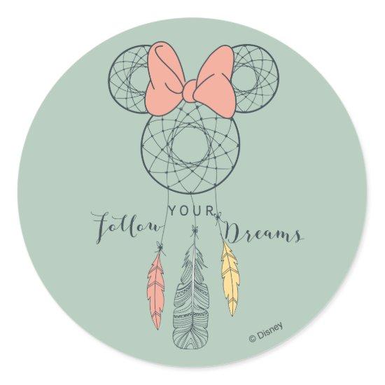 Minnie Mouse Dream Catcher | Follow Your Dreams Classic Round Sticker