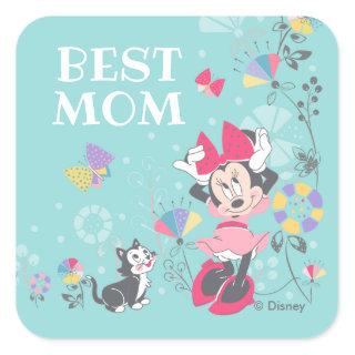 Minnie Mouse & Figaro - Happy Mother's Day Square Sticker