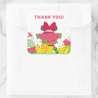 Minnie Mouse | One in a Melon Birthday Thank You Square Sticker