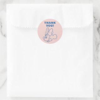 Minnie Mouse Pink Colorblock | Girls Birthday Classic Round Sticker
