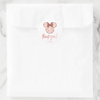 Minnie Mouse | Pink Mermaid Birthday Classic Round Sticker