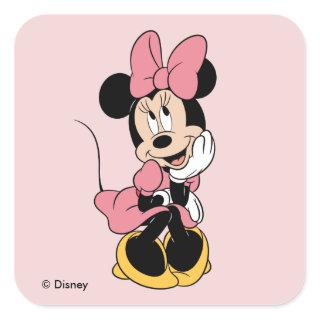 Minnie Mouse | Posing in Pink Square Sticker