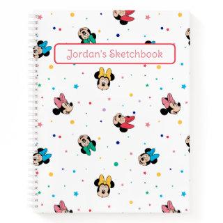 Minnie Mouse Rainbow Bow Pattern Sketch Notebook