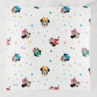 Minnie Mouse Rainbow Bow Pattern Trinket Tray