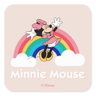 Minnie Mouse | Rainbow & Clouds Square Sticker