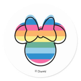 Minnie Mouse | Rainbow Icon Classic Round Sticker