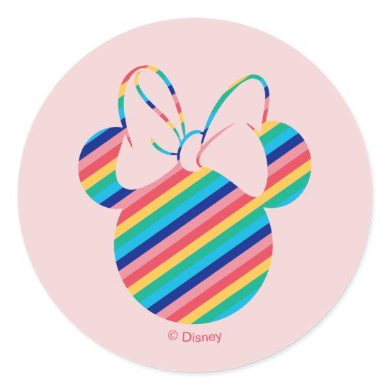 Minnie Mouse Rainbow Icon Classic Round Sticker